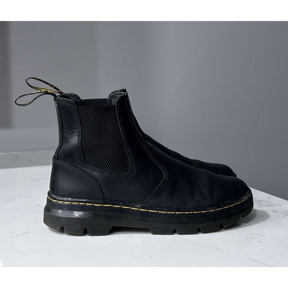 Dr Martens Embury Boots Mens 7 Womens 8 Black Leather Chelsea Distressed Punk main image 6
